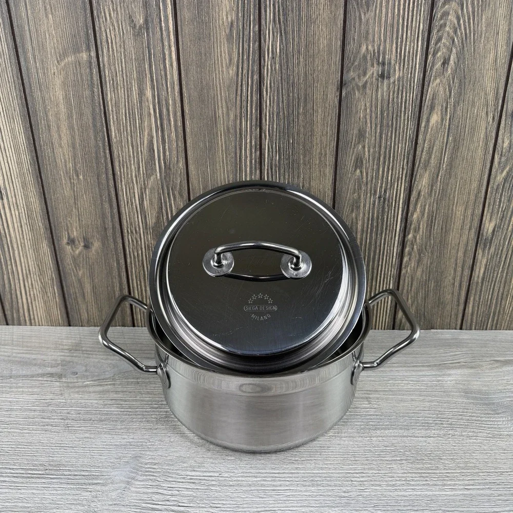 Silga Teknika 3 Qt 24cm Stainless Steel Stock Pot Lid 18/10 Made Italy